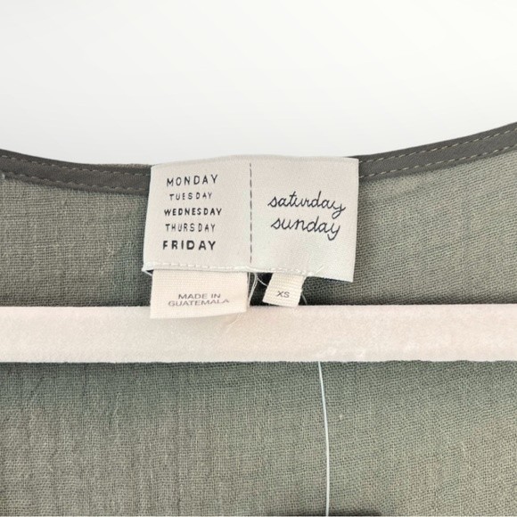 Anthropologie Saturday Sunday Olive Green BOHO Tassel Sleeve Dress NWT Size XS - Picture 4 of 8